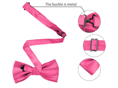Satin Necktie Bowtie Square Solid Color Wedding Business Tie Set