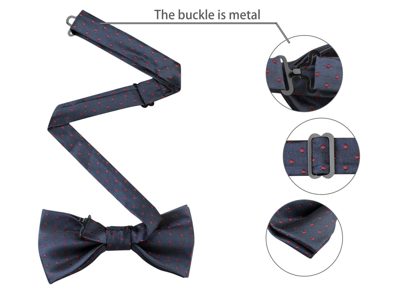 Allegra K Pocket Square Necktie Bowtie Classic Polka Dots Tie Set