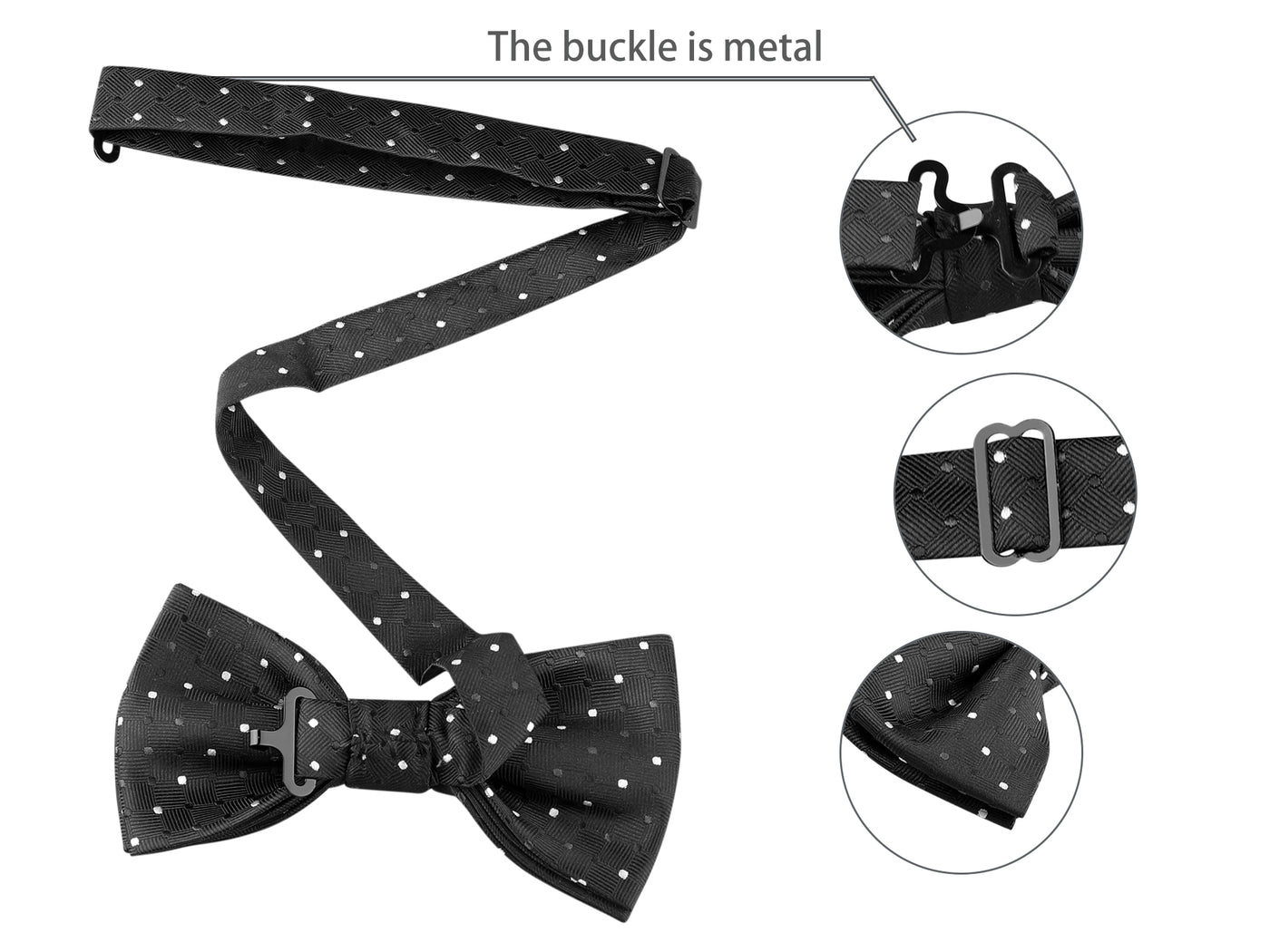 Allegra K Pocket Square Necktie Bowtie Classic Polka Dots Tie Set