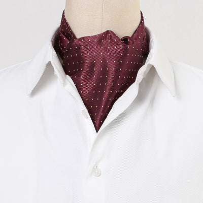 Polka Dot Self-Tied Neck Ascot Tie Formal Party Cravats