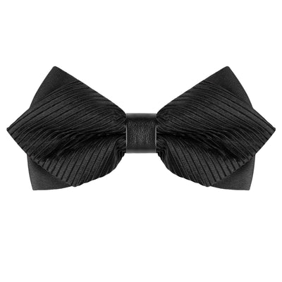 Allegra K Striped Pre-tied Neck Adjustable Bowties Pointed Wedding Bow Tie
