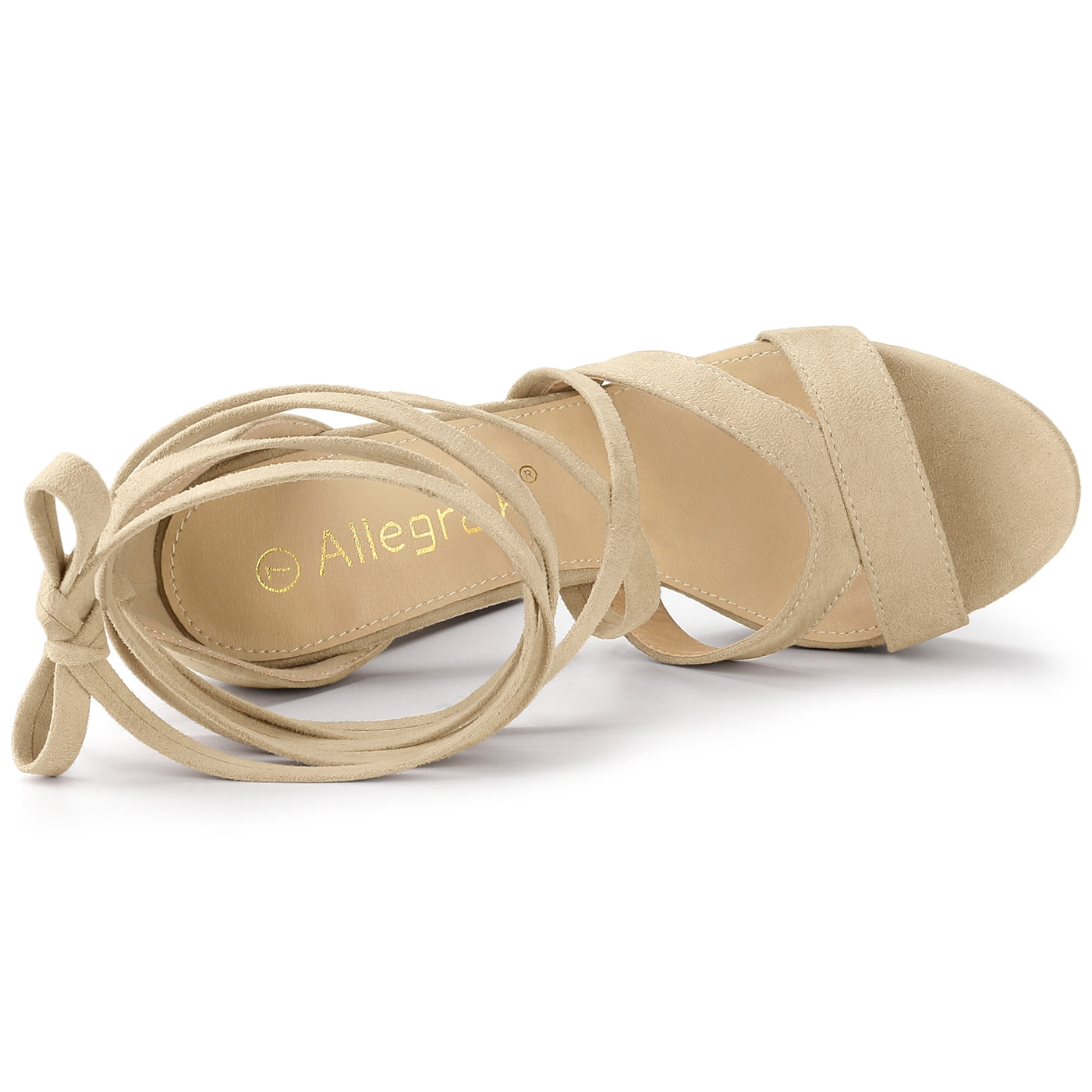 Allegra K Lace Up Platform Chunky High Heel Sandals
