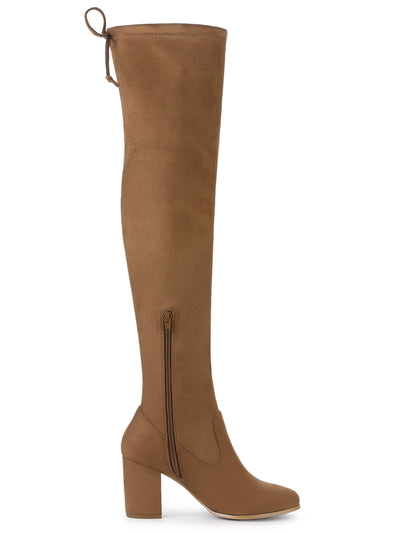 Round Toe Chunky Heel Over the Knee High Boots