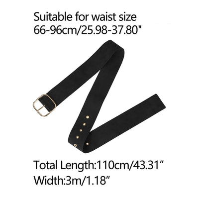 Faux Suede Chunky Buckle Adjustable Wide Waist Belts