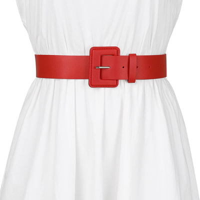 Allegra K Ladies Waist Adjustable Rectangle Buckle Dress Belts