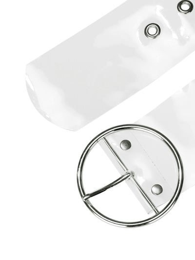 Grommet Clear Wide Waist Belts Transparent Belts Pin Buckle