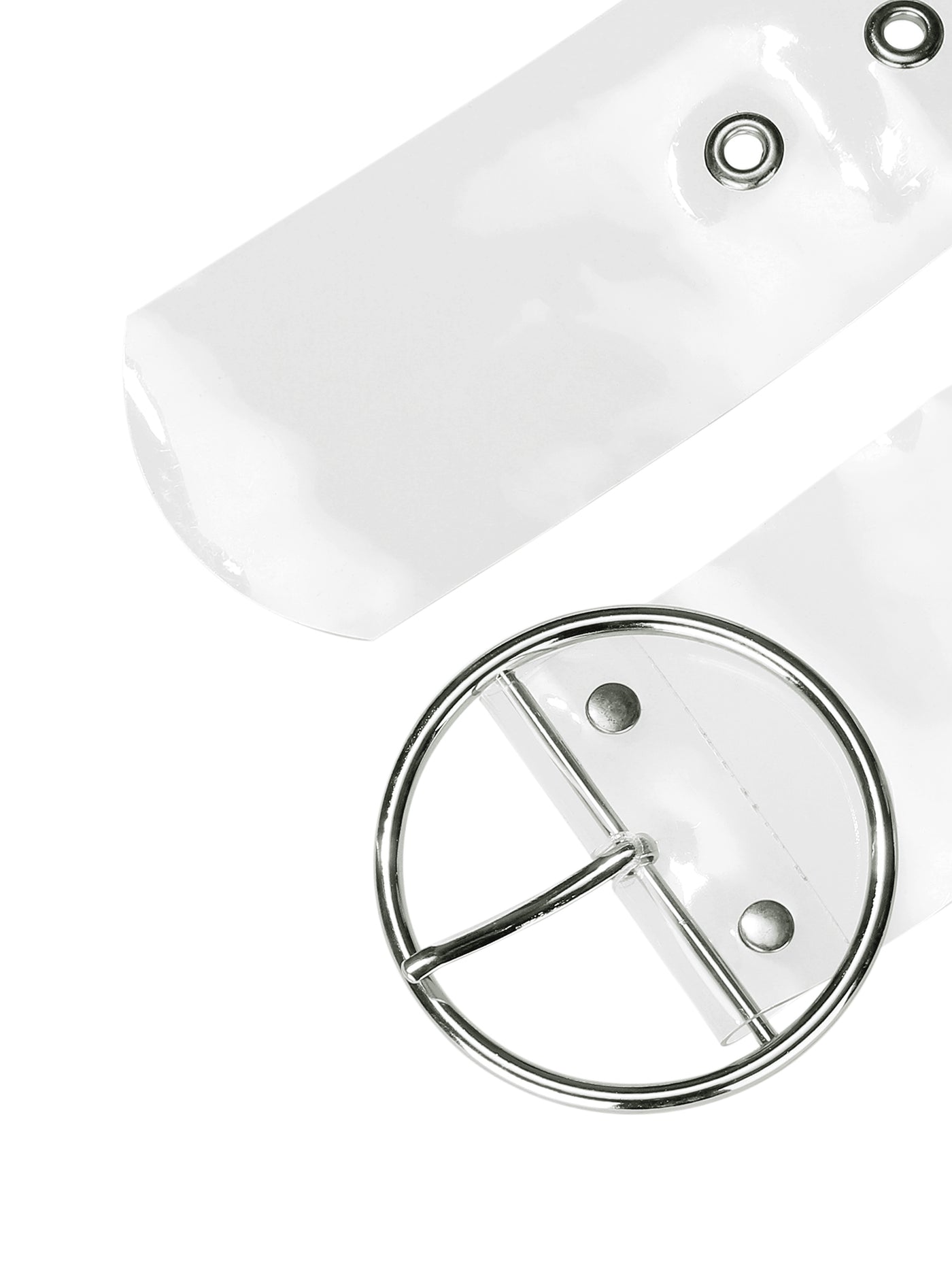 Allegra K Grommet Clear Wide Waist Belts Transparent Belts Pin Buckle
