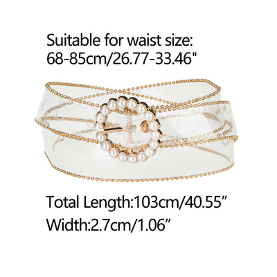 Stylish Clear Waist Dresses Transparent Belts Pin Buckle Belt