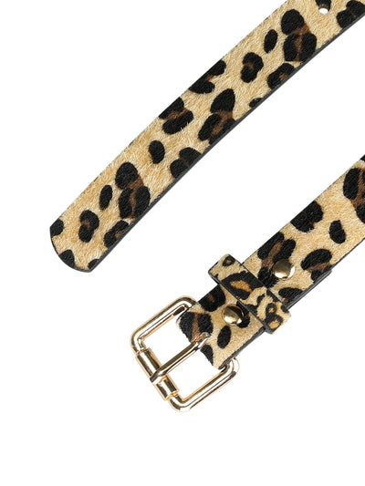 Allegra K Leopard Print Faux Leather Casual Jeans Pants Waist Belts