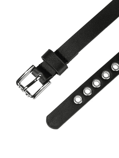 Grommet Belt Leather Skinny Plus Size Waist Belts Punk Rock Style
