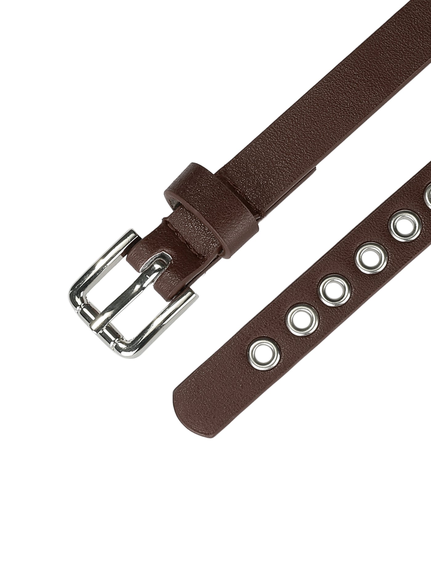 Allegra K Grommet Belt Leather Skinny Plus Size Waist Belts Punk Rock Style