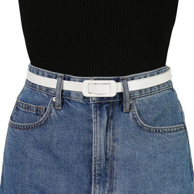 Thin Nonporous Waist Rectangle Buckle Jeans Dress Plus Size Belts
