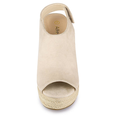 Open Toe Espadrille Platform Wedge Heel Slingback Sandals