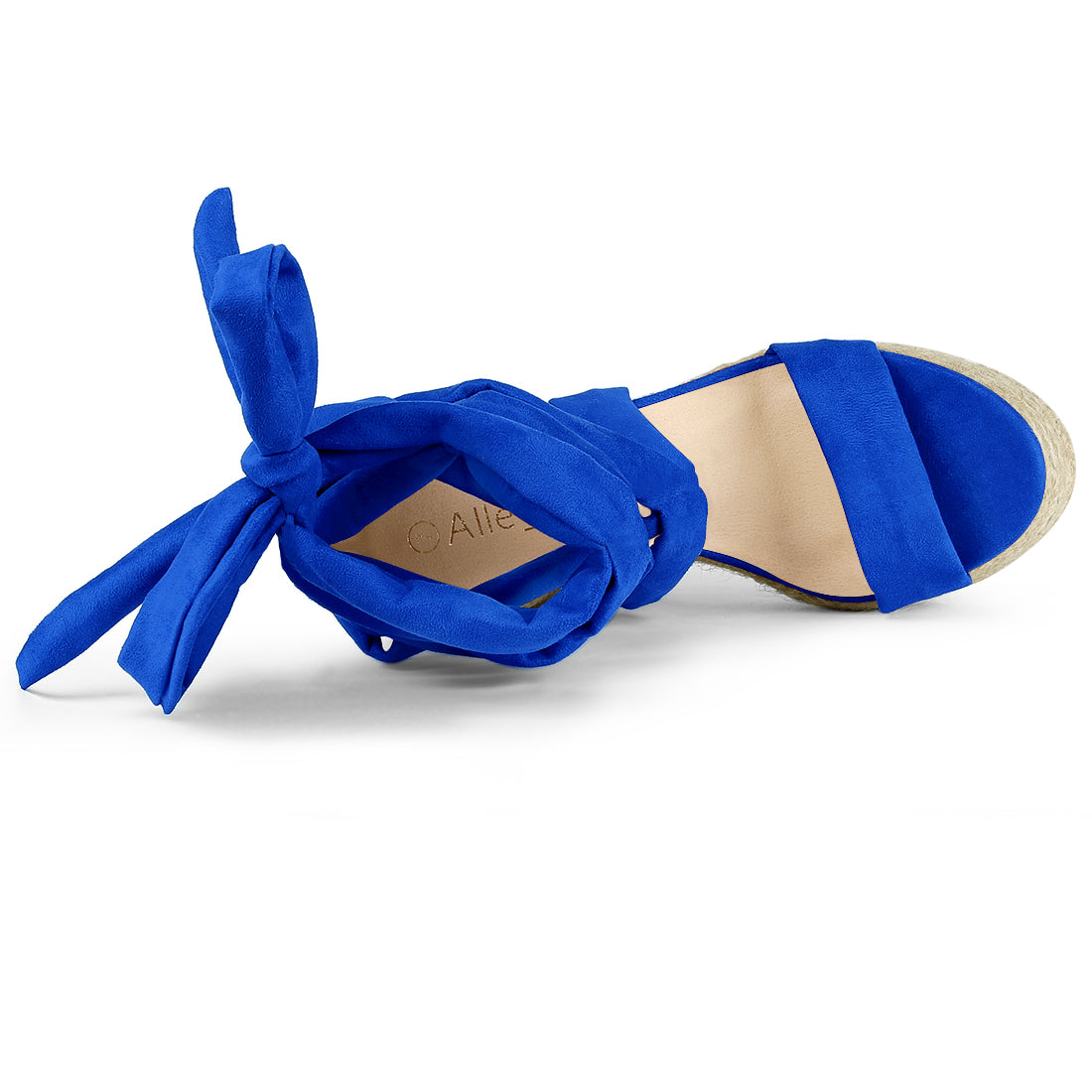 Allegra K Espadrille Platform Wedges Heel Lace Up Sandals