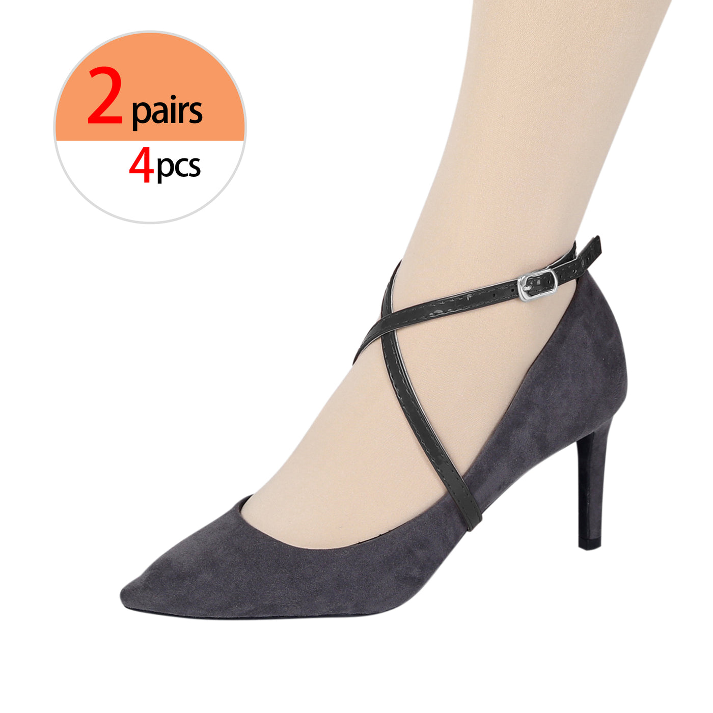Allegra K Adjustable Detachable Crossed Heels Buckle Anti-Slip Shoe Straps