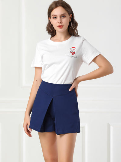 A-Line High Waist Summer Casual Shorts with Pockets