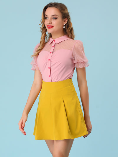 Summer A-Line High Waist Tie Back Mini Short Skirt