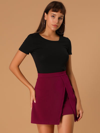 High Waist Slit Summer Casual Asymmetrical Mini Skirt