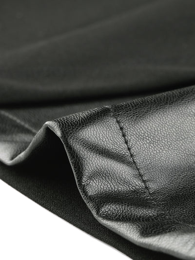 High Waist Faux Leather Asymmetrical Hem Mini Skirt