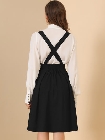 Suspender Braces Skirt Elastic Waist Overall Dress