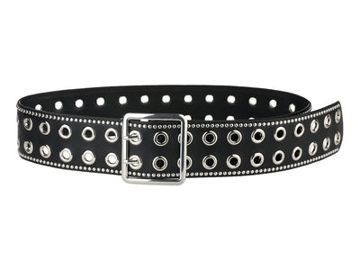 Grommet Wide Waist Belt for Dress Metal Pin Buckle