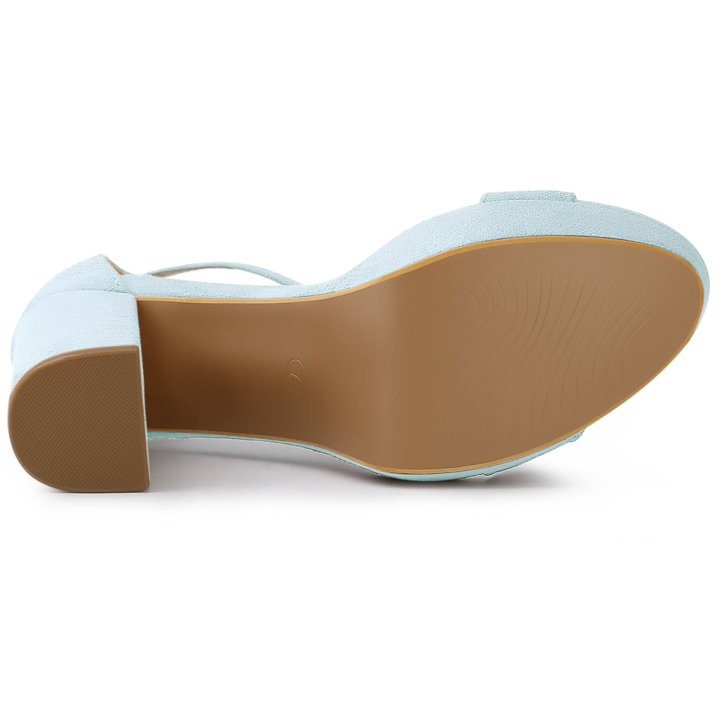 Allegra K Faux Suede Ankle Strap Platform Chunky Heel Sandals