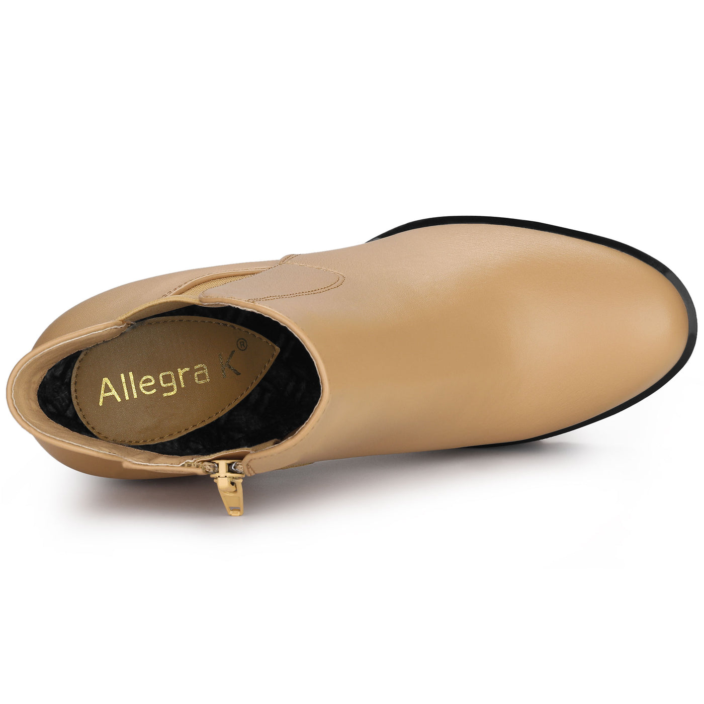 Allegra K Chunky High Heel Platform Zipper Chelsea Boots
