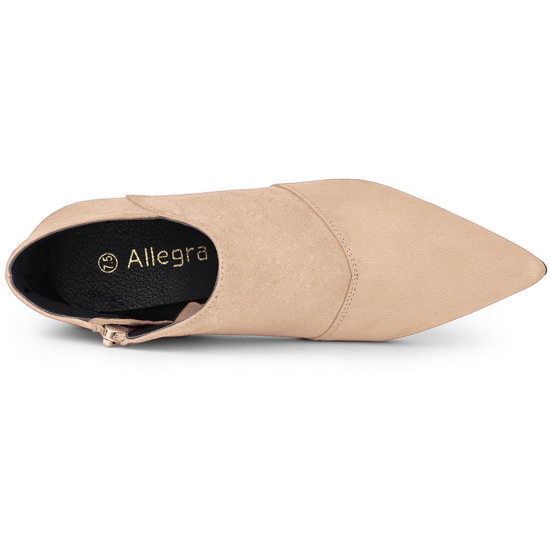 Allegra K Pointed Toe Kitten Heel Cutout Ankle Boots
