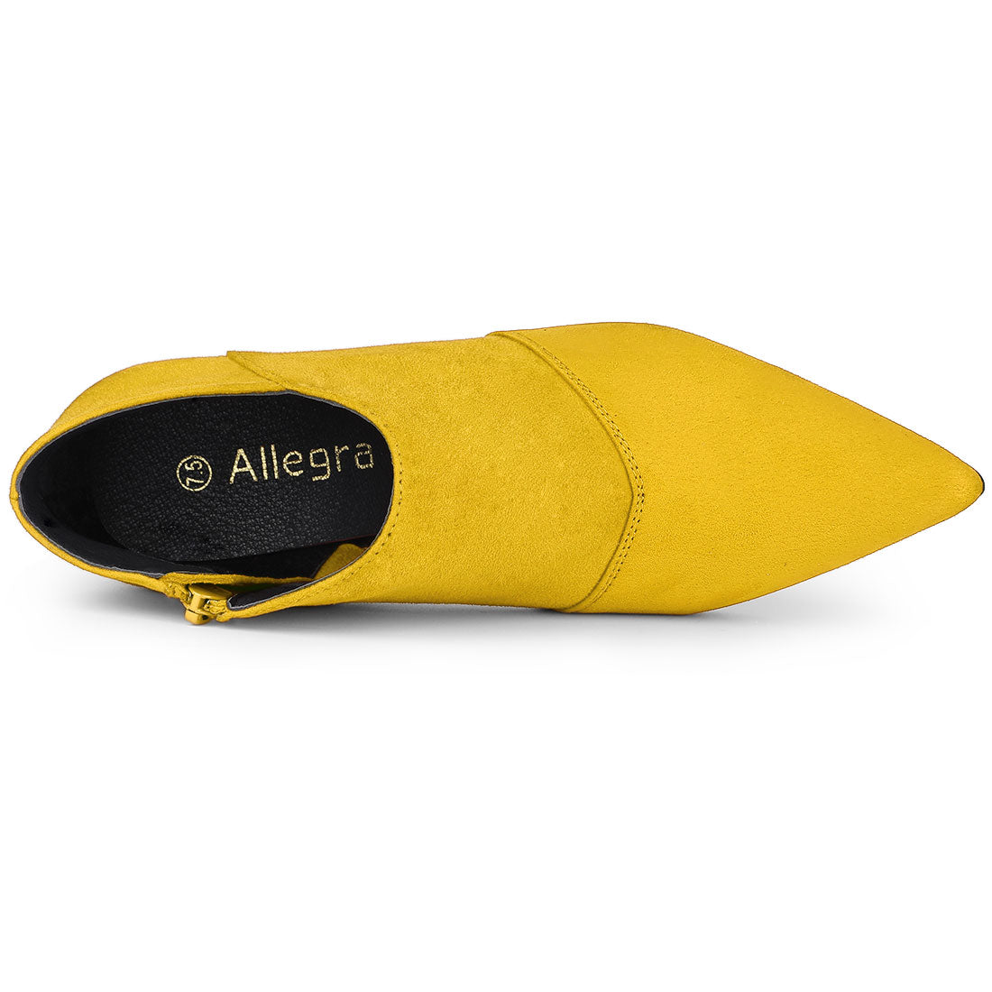 Allegra K Pointed Toe Kitten Heel Cutout Ankle Boots