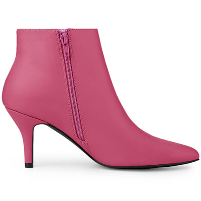 Pointed Toe Zipper Stiletto Heel Ankle Boots
