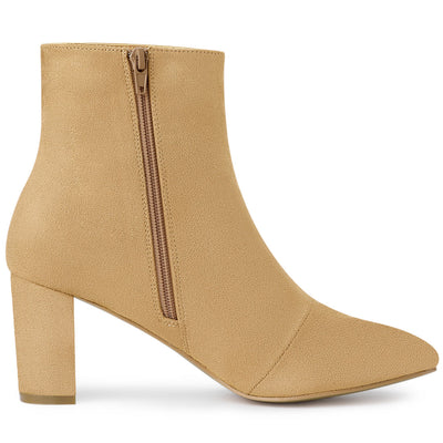 Dress Side Zip Chunky Heel Ankle Boots