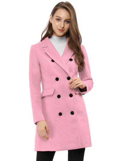 Winter Elegant Notched Lapel Double Breasted Trench Coat
