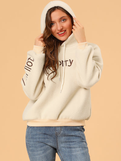 Casual Long Sleeve Letter Print Hooded Pullover Sweatshirt