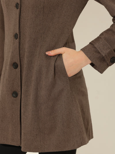 Peter Pan Collar Single Breasted Overcoat Winter Long Coat