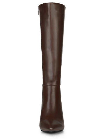Pointed Toe Stiletto High Heel Zipper Knee High Boots