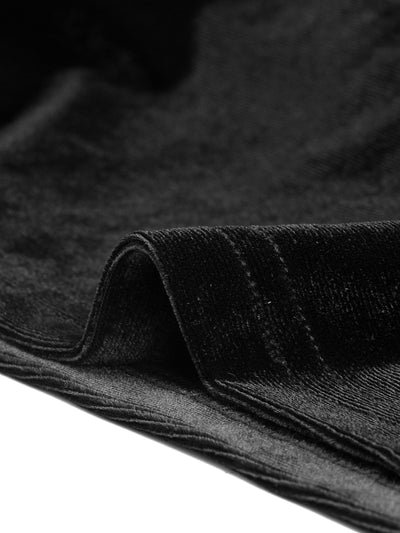Velvet Long Sleeve Off Shoulder Solid Crop Top