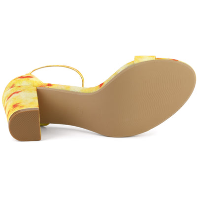 Elegant Open Toe Ankle Strap Chunky Heel Sandals