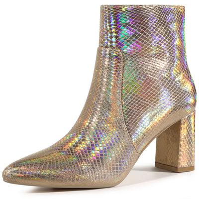 Snake Skin Halloween Costumes Chunky High Heel Ankle Boots
