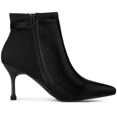 Pointed Toe Side Zipper Stiletto High Heel Ankle Boots