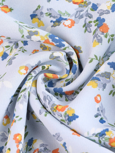 Floral Print Tie Neck Long Sleeve Layered Ruffle Hem Mini Dress