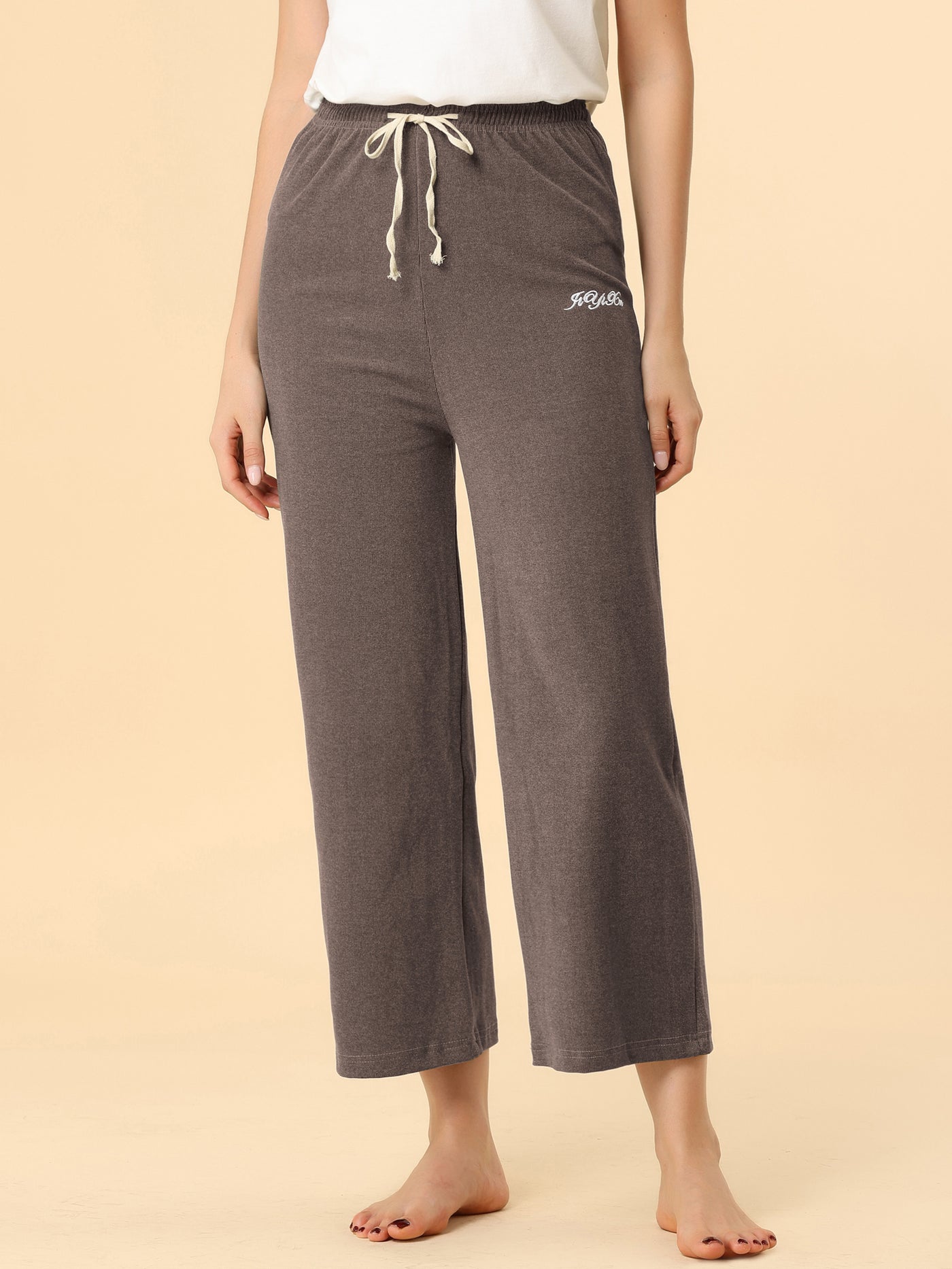 Allegra K Wide Leg Pajamas Sleepwear Sweatpants Bottoms Jogger Lounge Pants