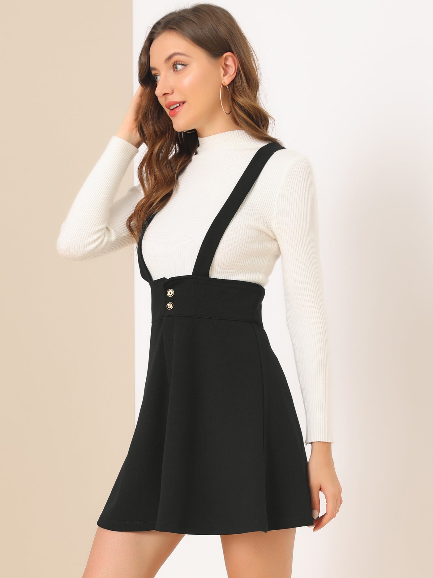 Allegra K Women's St Patrick's Day Overall Dress Adjustable Strap Fit And Flare Short Suspender Skirt