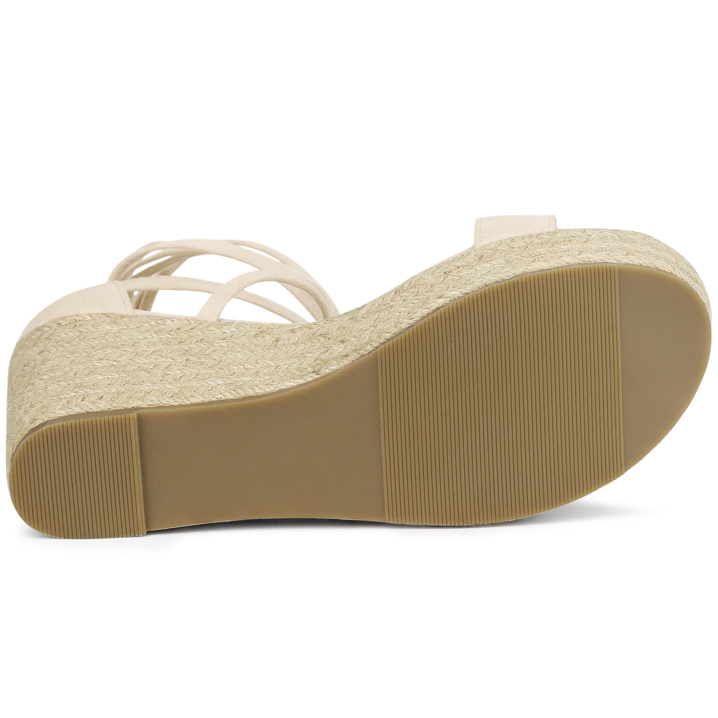 Allegra K Espadrille Platform Lace Up Wedge Heel Sandals