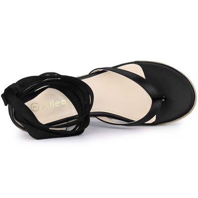 Espadrille Platform Lace Up Slingback Flip Flops Wedge Sandals