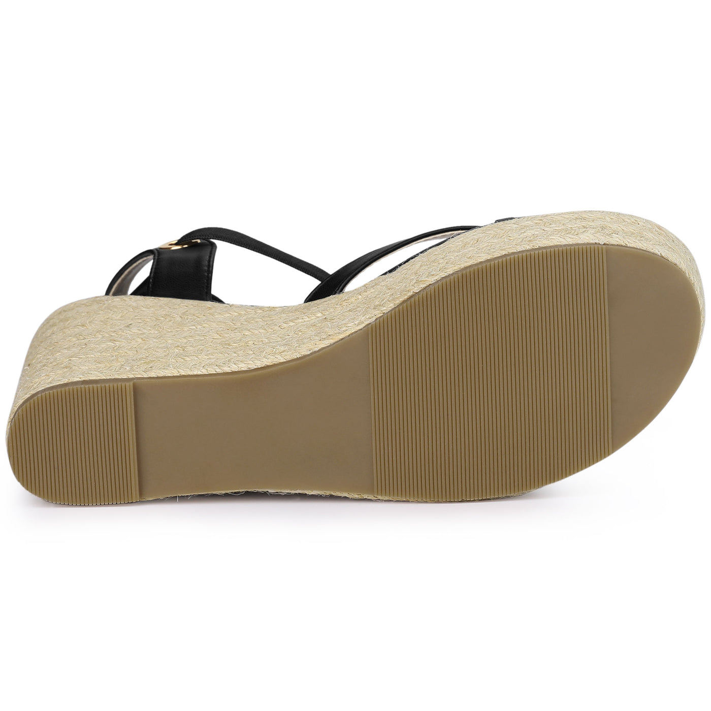Allegra K Espadrille Platform Lace Up Slingback Flip Flops Wedge Sandals