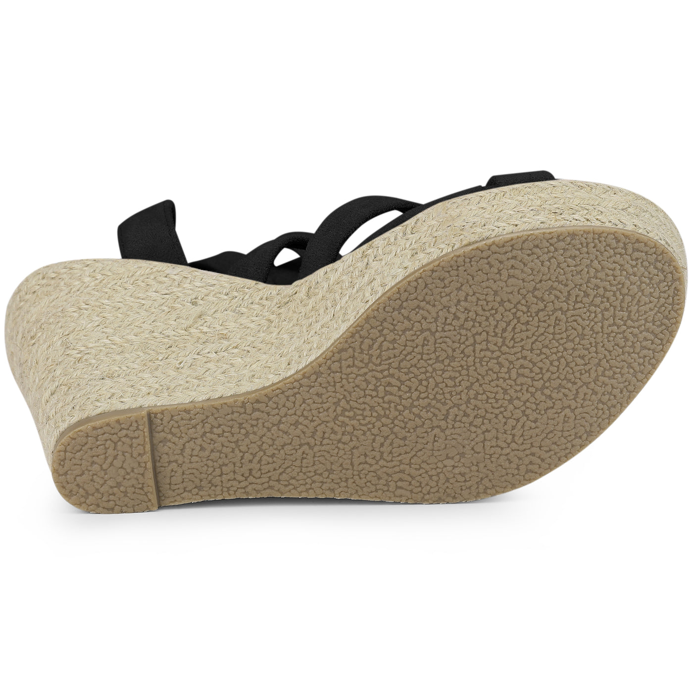 Allegra K Espadrilles Platform Heel Lace Up Wedge Sandals