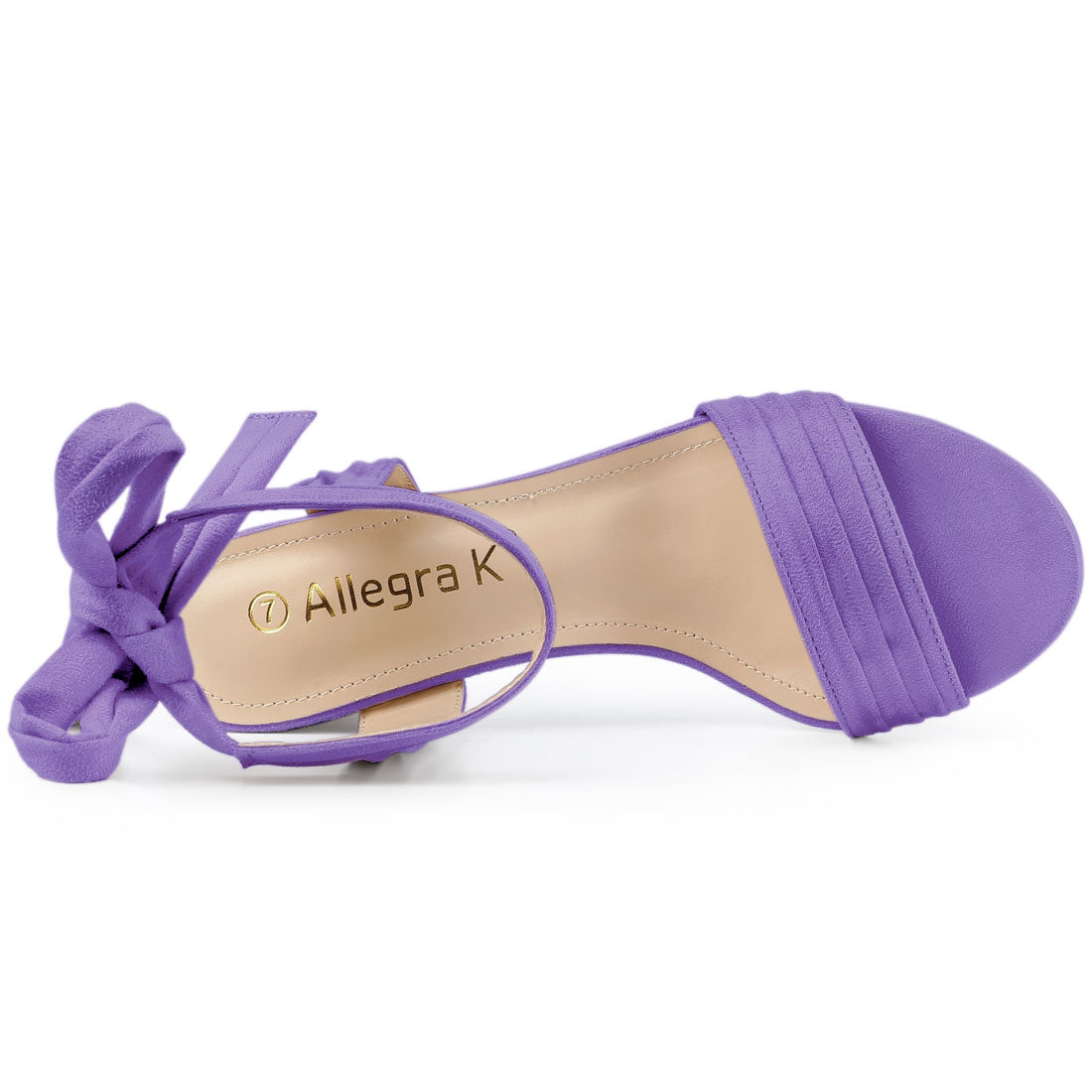 Allegra K Open Toe Ankle Tie Back Block Heel Sandals