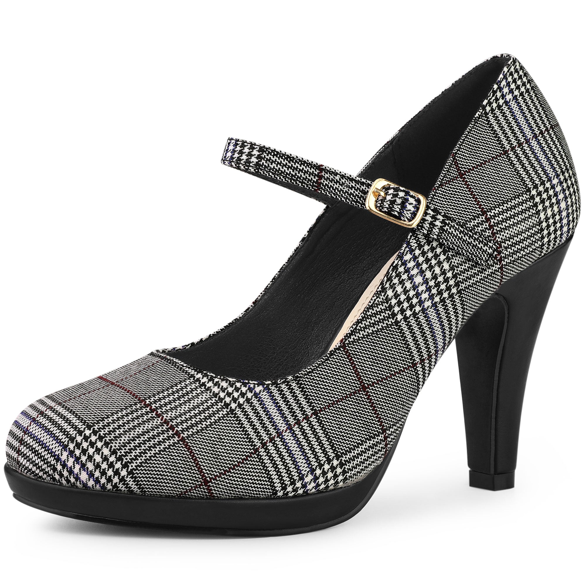 Allegra K Scarpe Mary Janes Donna – Décolleté Con Cinturino A T E Caviglia, Tacco 4 Cm, Finta Pelle Scamosciata, Colore Beige