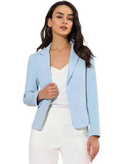 Open Front Office Work Business Crop Suit Blazer Jacket