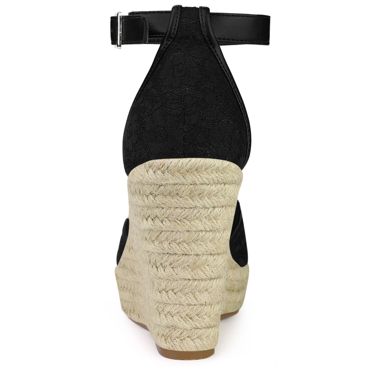 Allegra K Lace Platform Espadrilles Wedge Heel Sandals